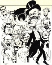 An orchestra caricature in the eighties.