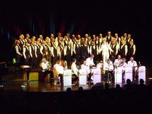 Pasadena Roof Orchestra on stage together with Liederkranz Strassdorf in Schwaebisch Gmuend (Germany)